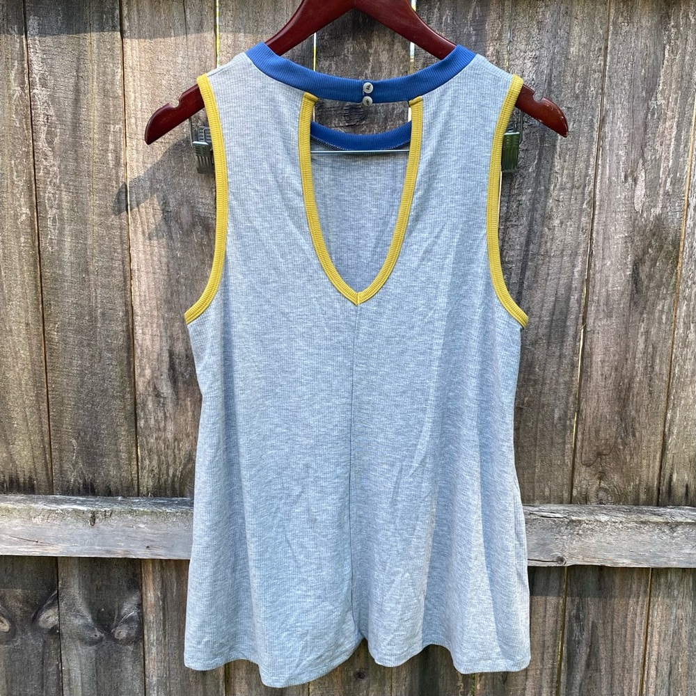 Hem & Thread Block Color Mock Neck Swing Tank - image 6